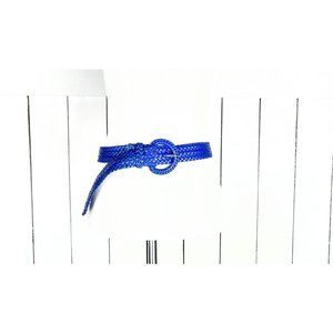 Blue woven faux leather vintage braided belt